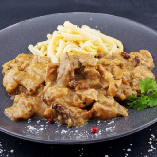 Schweinegeschnetzeltes in Champignon-Rahmsauce