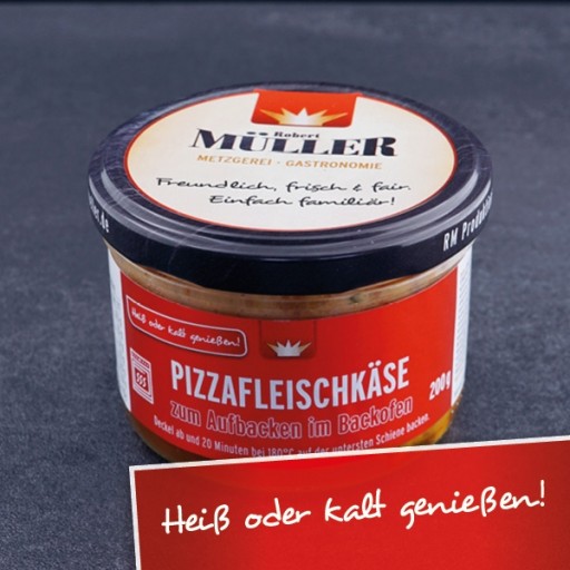 Pizzafleischkäse im Glas zum Aufbacken