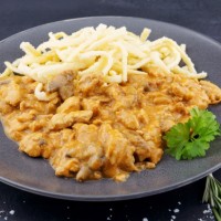 Putengeschnetzeltes mit Champignonsauce