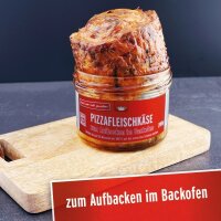 Pizzafleischkäse im Glas zum Aufbacken