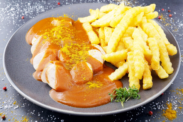 Currywurst in Sauce