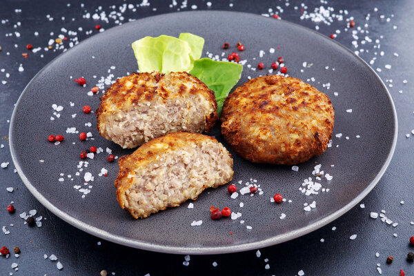 Frikadellen mit Schmelzkäse gebraten 2 Stück